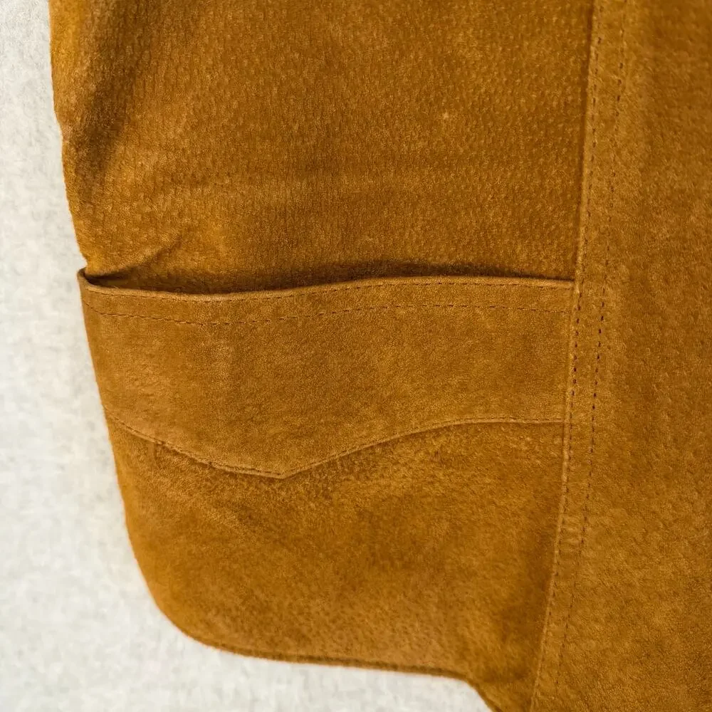 Cripple Creek Mens XL Suede Leather Vest Brown Western Cowboy Style